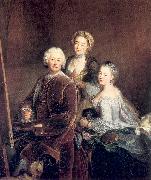 PESNE, Antoine The Artist at Work with his Two Daughters oil painting picture wholesale